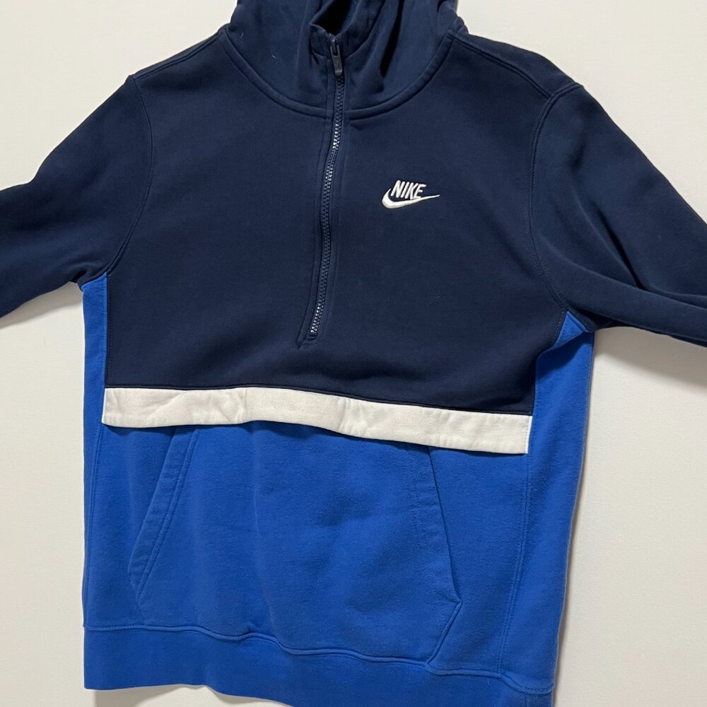 Nike Hoodie Standard Fit 1/2 Zip Pullover Blue Sweatshirt Youth size XL